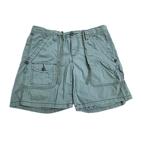 Y2K Polo Jean Co Ralph Lauren Women's Green Cargo Army Hiking Shorts Size 6 - Picture 1 of 7